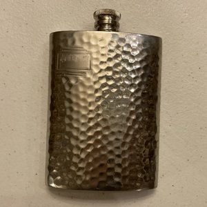 Hammered Silver Finish Pewter Flask